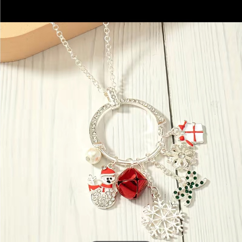 Christmas long pendant necklace